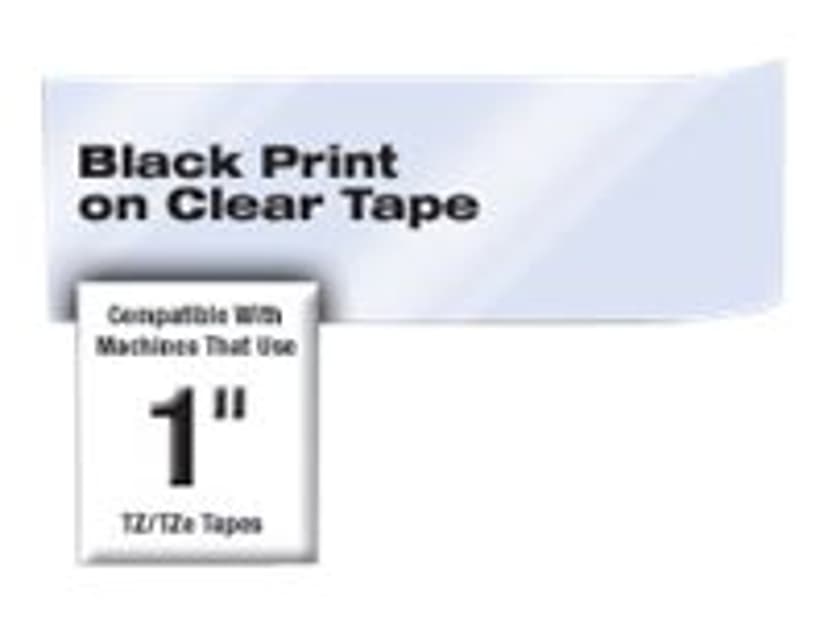Brother Tape TZE-S151 24mm Sort/Transparent Extra Stark