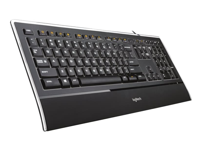 Logitech Illuminated K740 - Tastatur #Uk Kabling UK Sort Tastatur