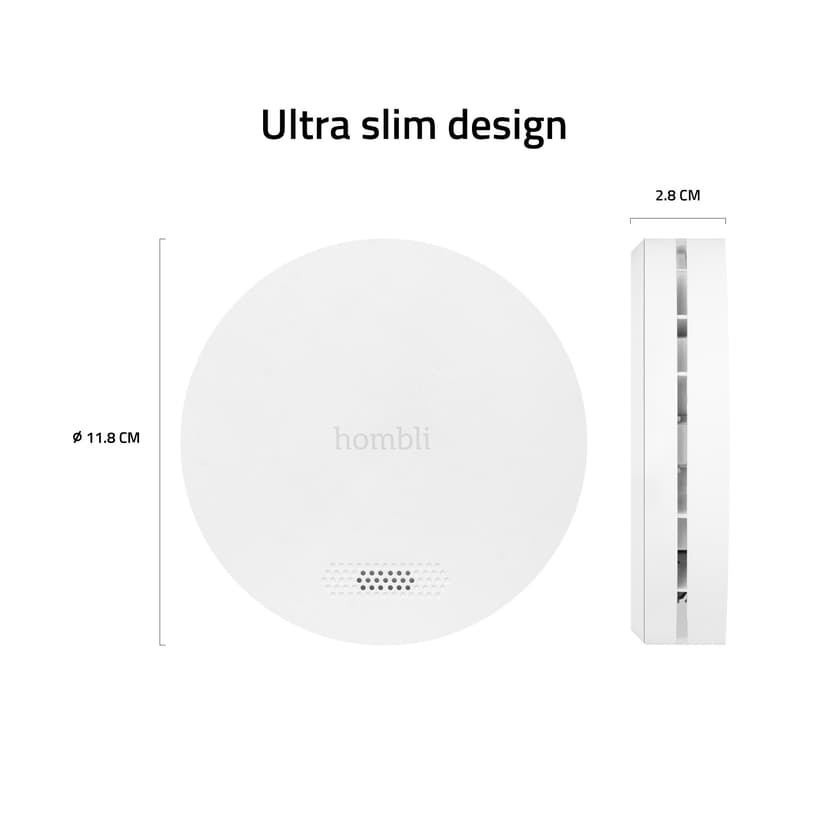 HOMBLI Smart Smoke Detector Ultra Slim White