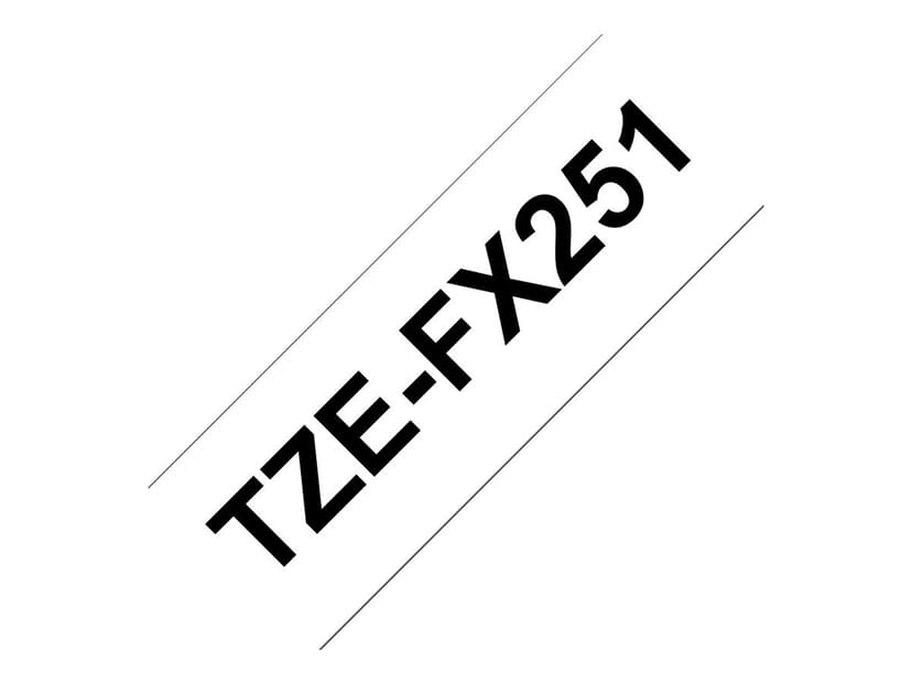 Brother Tape TZE-FX251 24mm Sort/Hvid Flexible