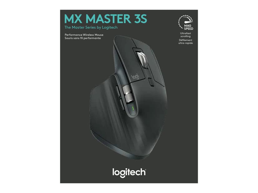 Logitech MX Master 3S Trådløs 8,000dpi Mus Sort