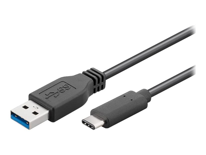 Microconnect USB Type C - USB 3.0 Type A 2m - Black 2m 9-stifts USB typ A Hane 24-stifts USB-C Hane