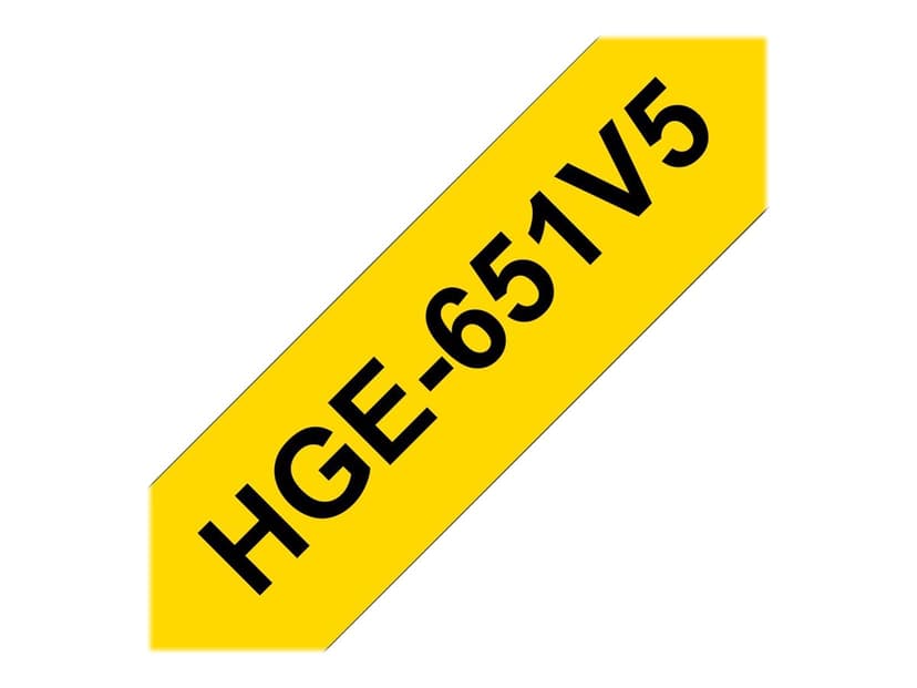 Brother Tape HGE-651V5 24mm Svart/Gul 5-Pack