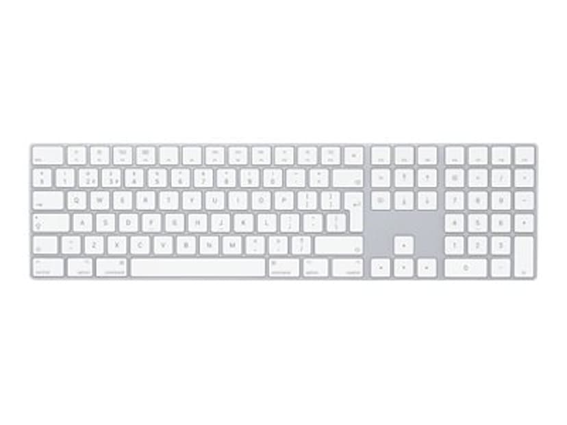 Apple Magic Keyboard with Numeric Keypad Trådløs USA Hvid, Sølv Tastatur