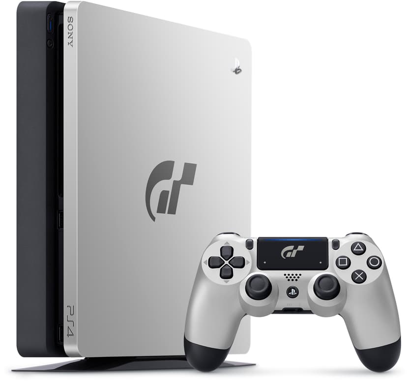 Sony PlayStation 4 Slim GT Edition 1,000GB Sølv, Svart