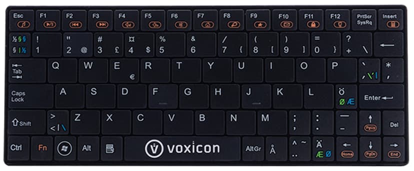 Voxicon Ultra-Slim Mini SM411 Trådløs Tastatur Nordisk Sort