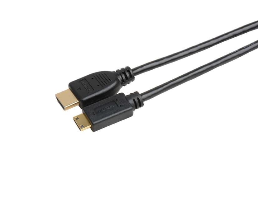 Prokord Prokord HDMI - HDMI Mini High Speed W/ Ethernet 1.0m Black 1m HDMI Mini Male HDMI Male