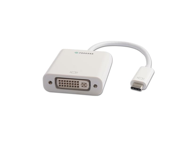 Prokord USB-C - DVI-D Singel Link 1080P@60Hz USB-C Han DVI-D Hun Hvid