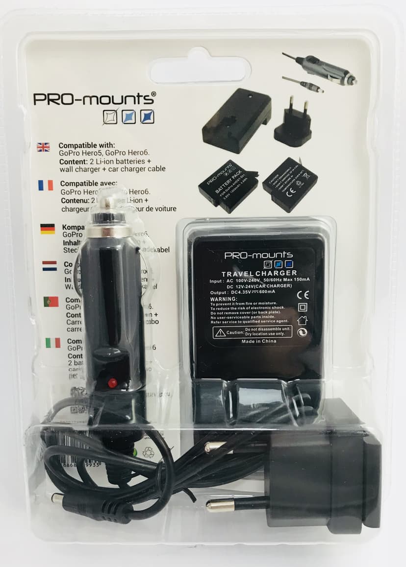 Pro-Mounts Battery/Charger Kit GoPro Hero 5 / 6 / 7 Black