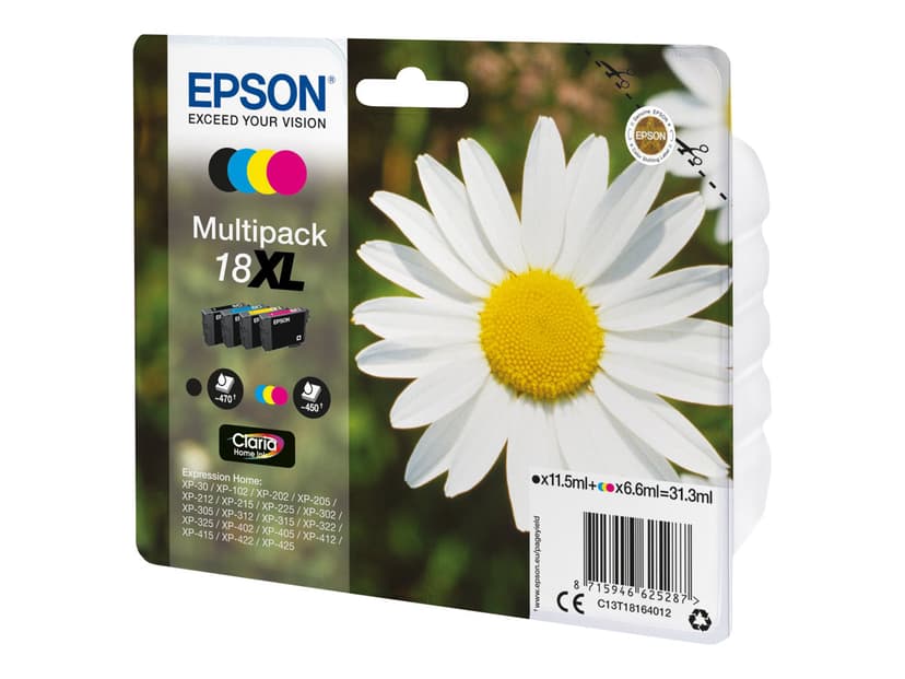 Epson Inkt Multipack (B/C/M/Y) 18XL - XP-302