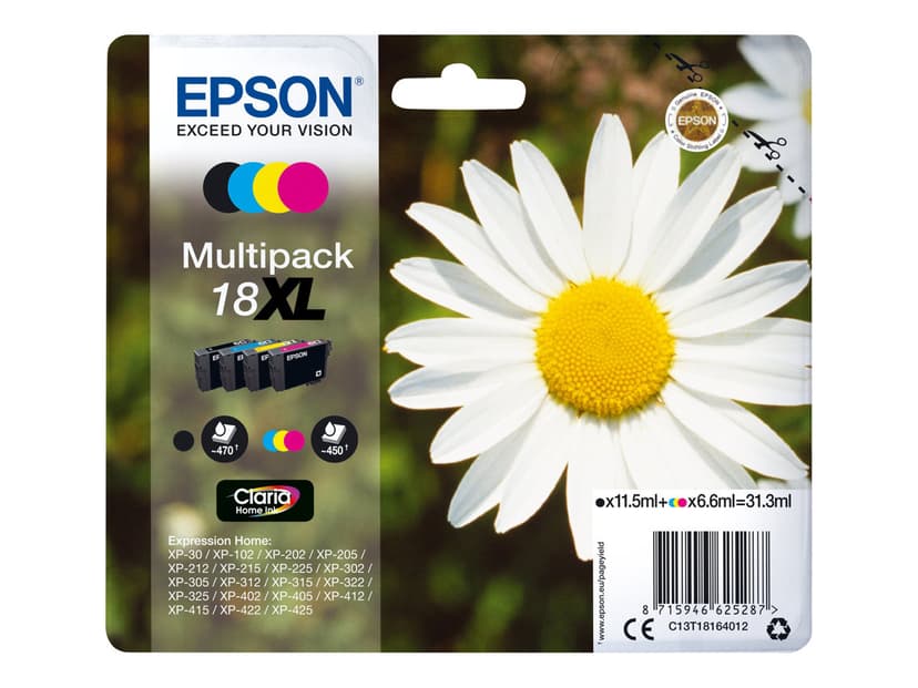 Epson Bläck Multipack (B/C/M/Y) 18XL - XP-302