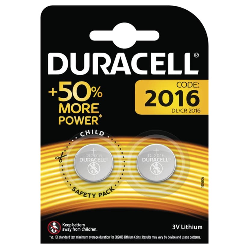 Duracell Batteri Knappcell 2016 2st