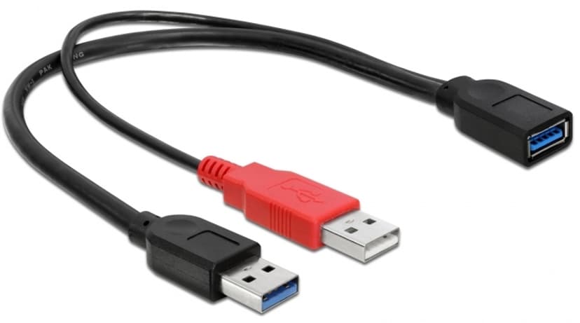 Delock USB Extra power cable 9-pins USB-type A Hann 9-pins USB-type A Hunn
