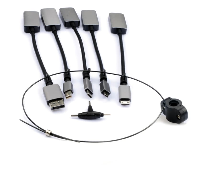 Prokord Video Adapterring Premium All+USB DisplayPort, DisplayPort Mini, HDMI Micro, HDMI Mini, USB-C Hane HDMI Hona Svart
