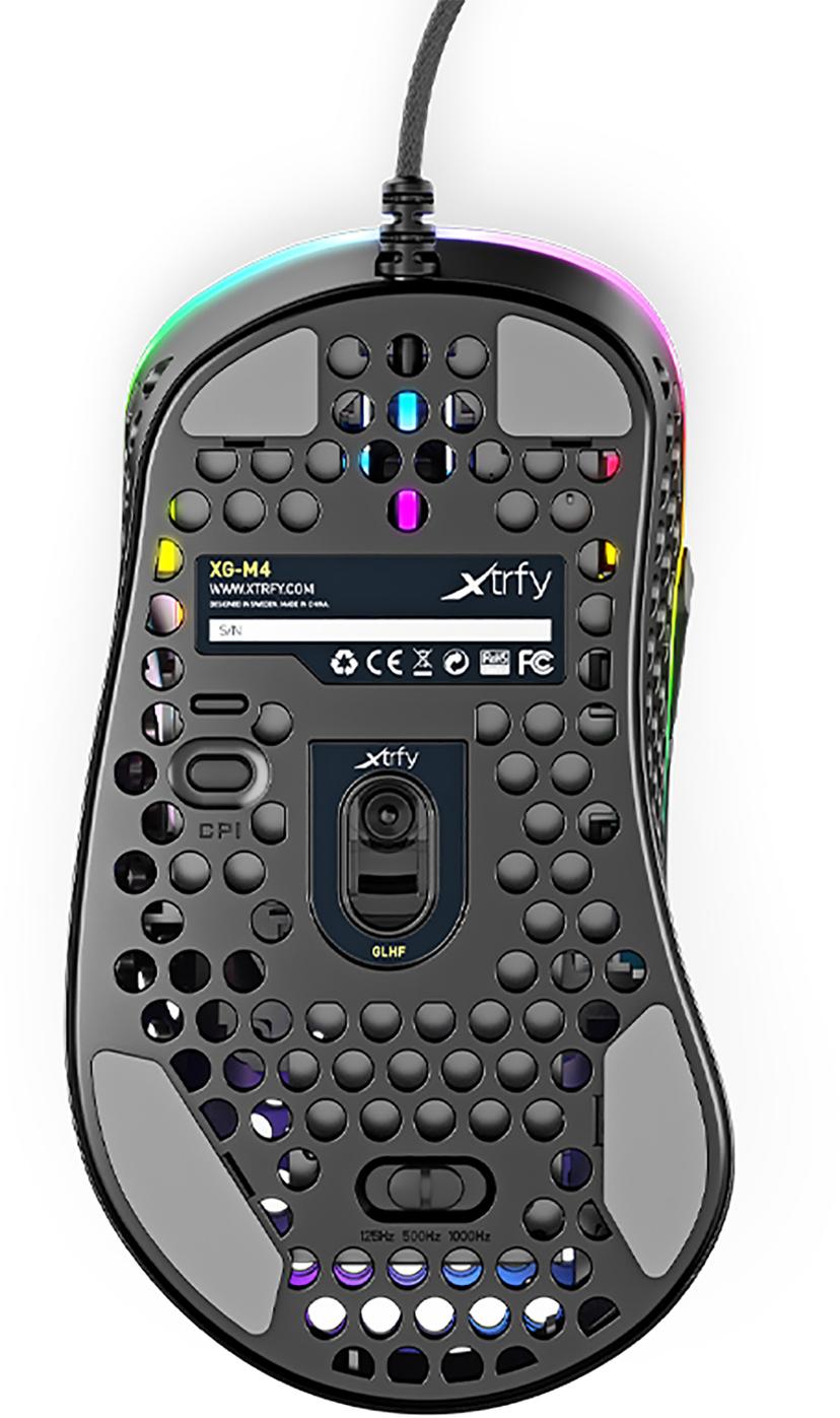 Xtrfy M4 RGB Gaming Mouse Black Kabelansluten 16,000dpi Mus Svart