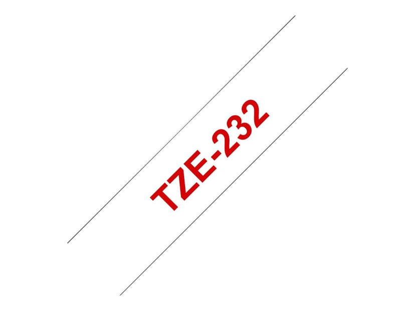 Brother Tape TZE-232 12mm Röd/Hvid