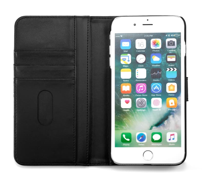 Cirafon Genuine Leather Wallet iPhone 7 Plus, iPhone 8 Plus Sort