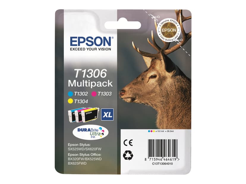 Epson Muste Monipakkaus 3-ColorS T1306 - BX320FW