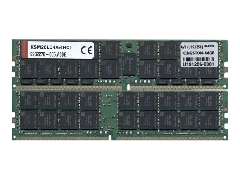 Kingston RAM 64GB 2,666MHz DDR4 SDRAM LRDIMM 288-stifts