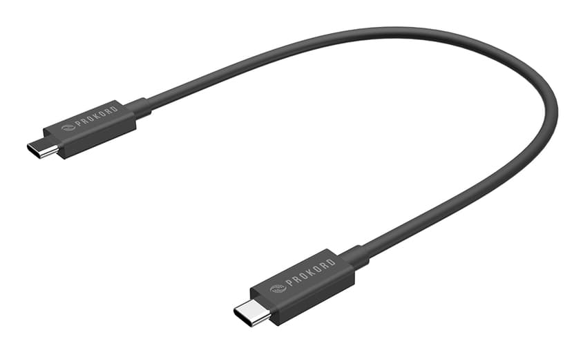 Prokord Thunderbolt 3 Certefied 0.5M Black 0.5m 24-pins USB-C Hann 24-pins USB-C Hann