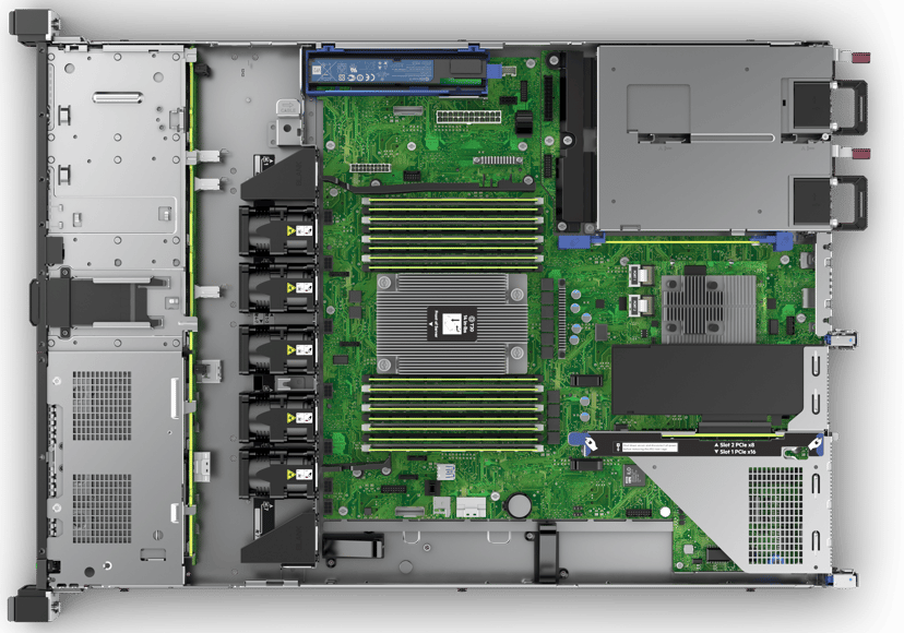 HPE ProLiant DL325 Gen10 Plus - 2x300GB SSD, redundant nettaggregat & ekstra minne EPYC, L3 Cache 7313P 16-kjerners 64GB