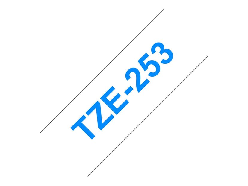 Brother Tape TZE-253 24mm Blå/Hvid