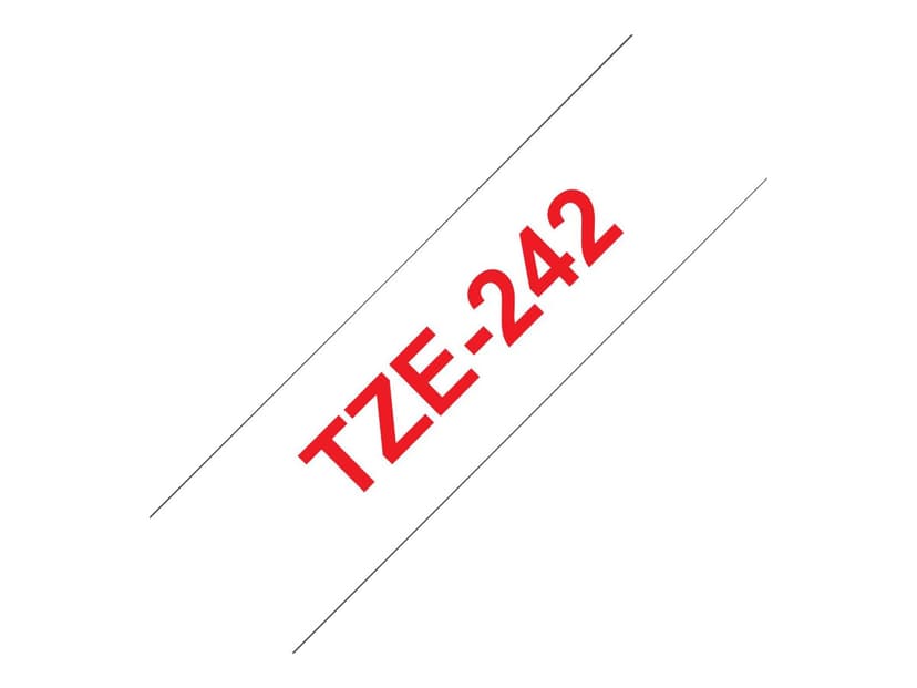 Brother Tape TZE242 18mm Röd/Hvid