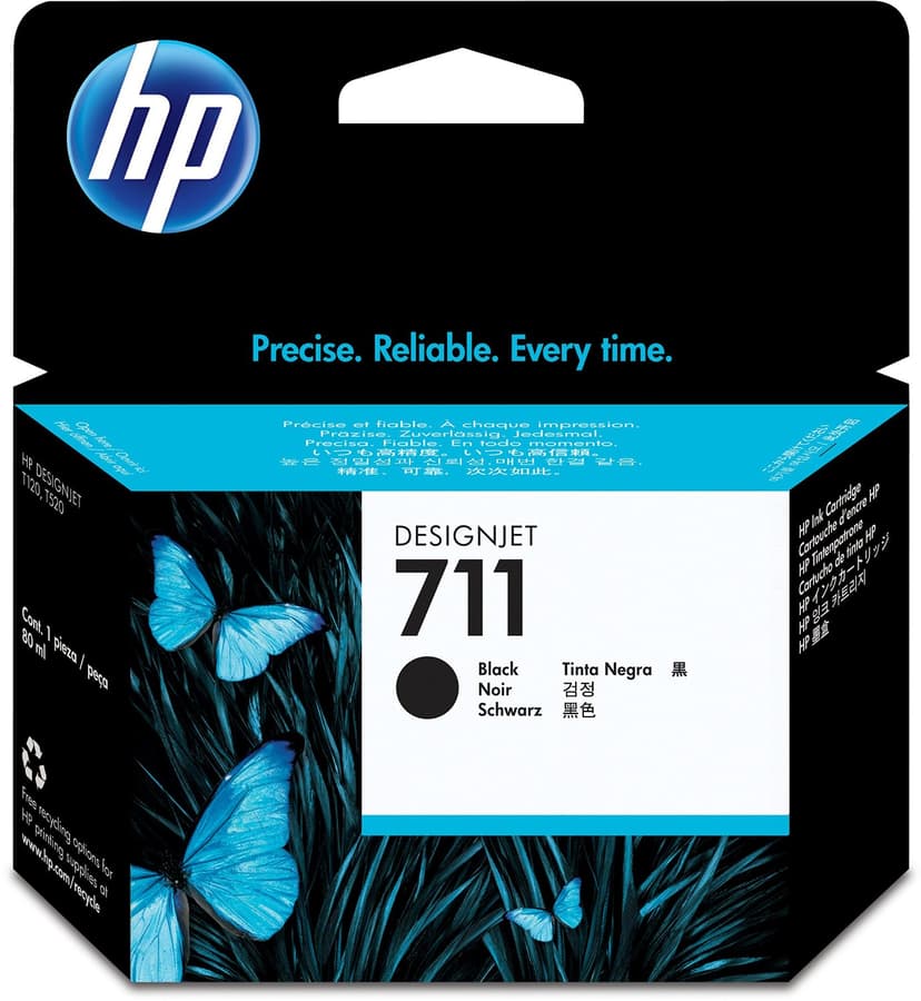 HP Inkt Zwart 711, 80ml - DJ T120