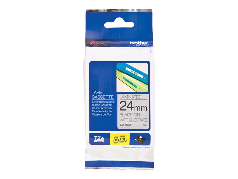 Brother Tape TZE-M951 24mm Sort/Silver