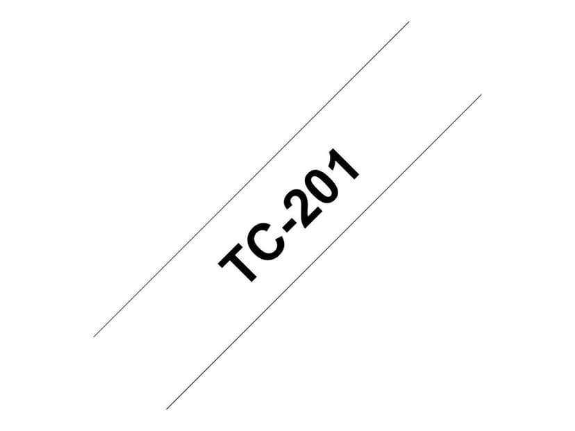 Brother Tape TC-201 12mm Sort/Hvid