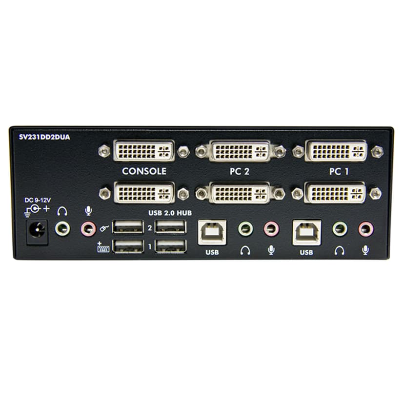 Startech 2 Port Dual DVI USB KVM Kytkin w/ Audio & USB Hubi