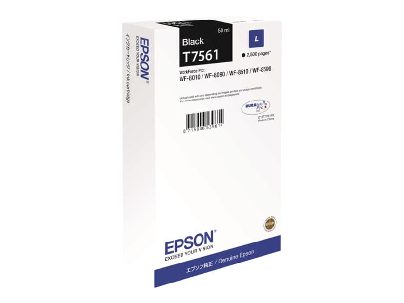 Epson Bläck Svart T7561 2,5K - WF-8010/8090/8510/8590