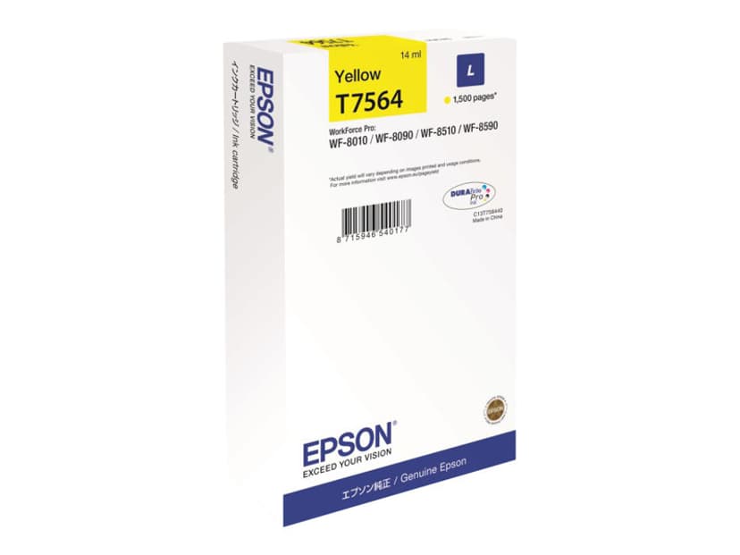 Epson Inkt Geel T7564 1,5K - WF-8010/8090/8510/8590