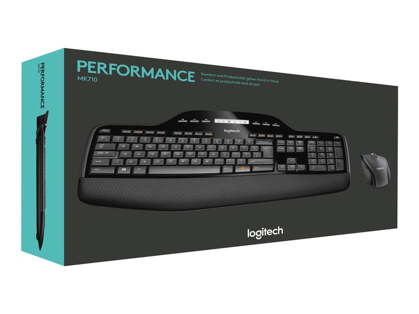 Logitech Wireless Desktop MK710 - tastatur- og mussett Tysk Tysk