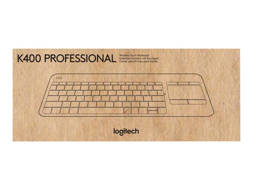 Logitech Wireless Touch Keyboard K400 Plus Trådlös Brittisk Tangentbord Svart