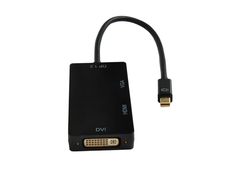 Prokord Videokonverterare DisplayPort Mini Hane DVI-D, HDMI, VGA Hane Svart