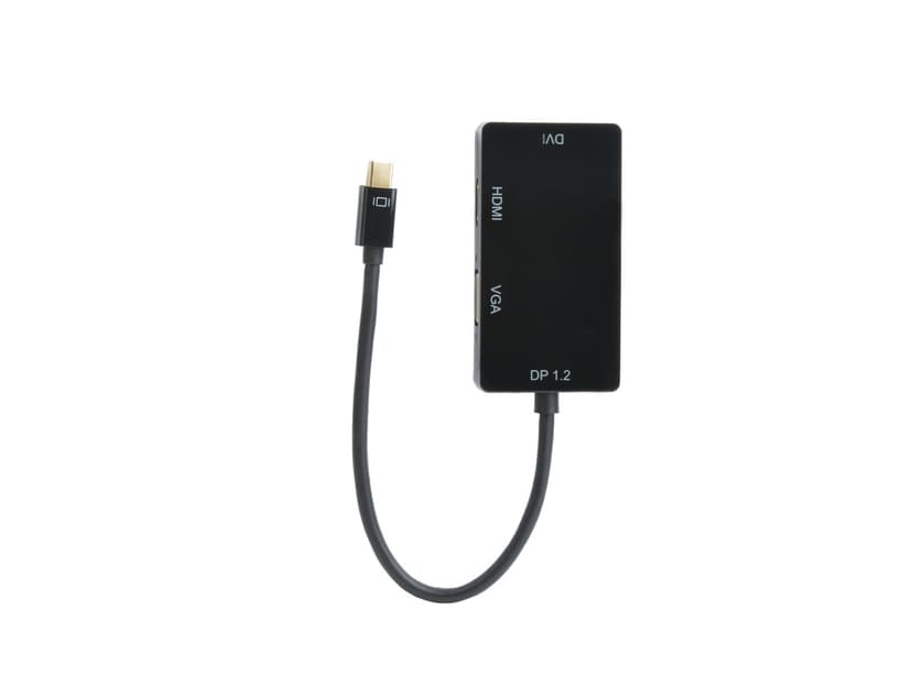 Prokord Video transformer DisplayPort Mini Han DVI-D, HDMI, VGA Han Sort