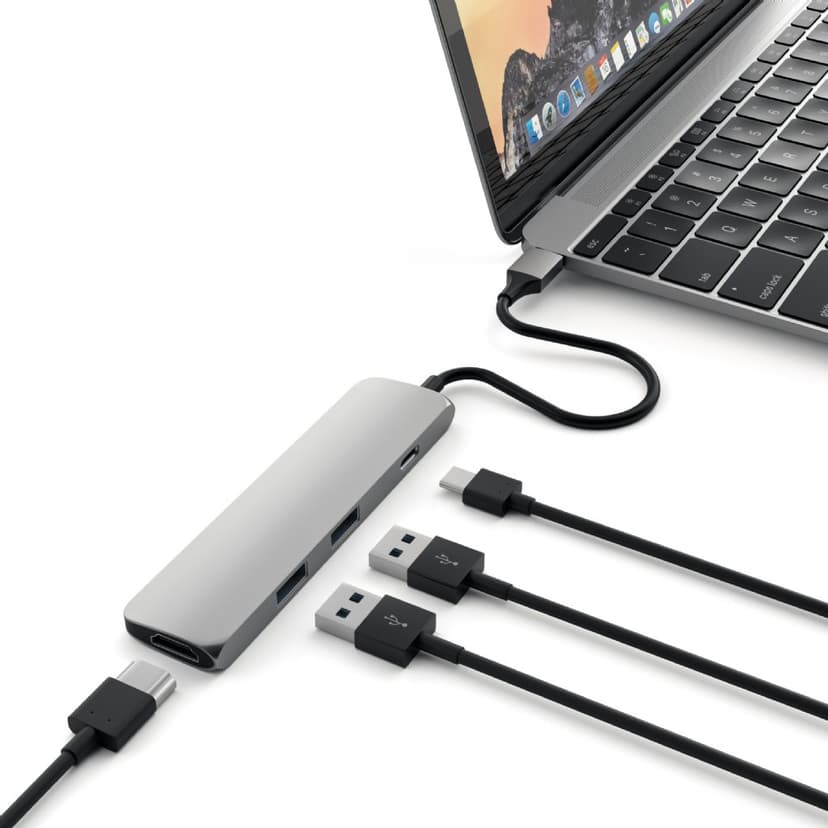 Satechi USB-C MultiPorts-adapter - Space Grey USB-C Mini-dock