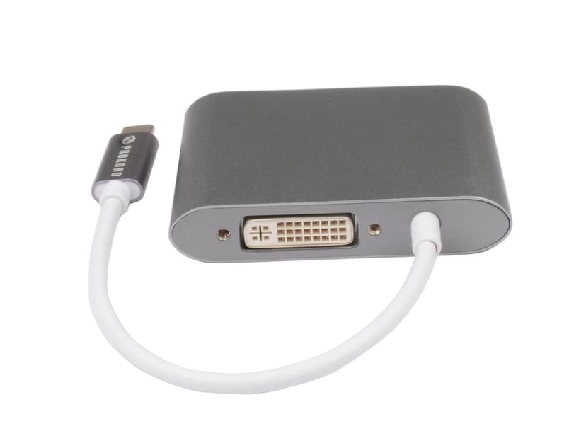 Prokord Portreplicator USB-C Male DVI-D, HDMI, VGA Female Zilver