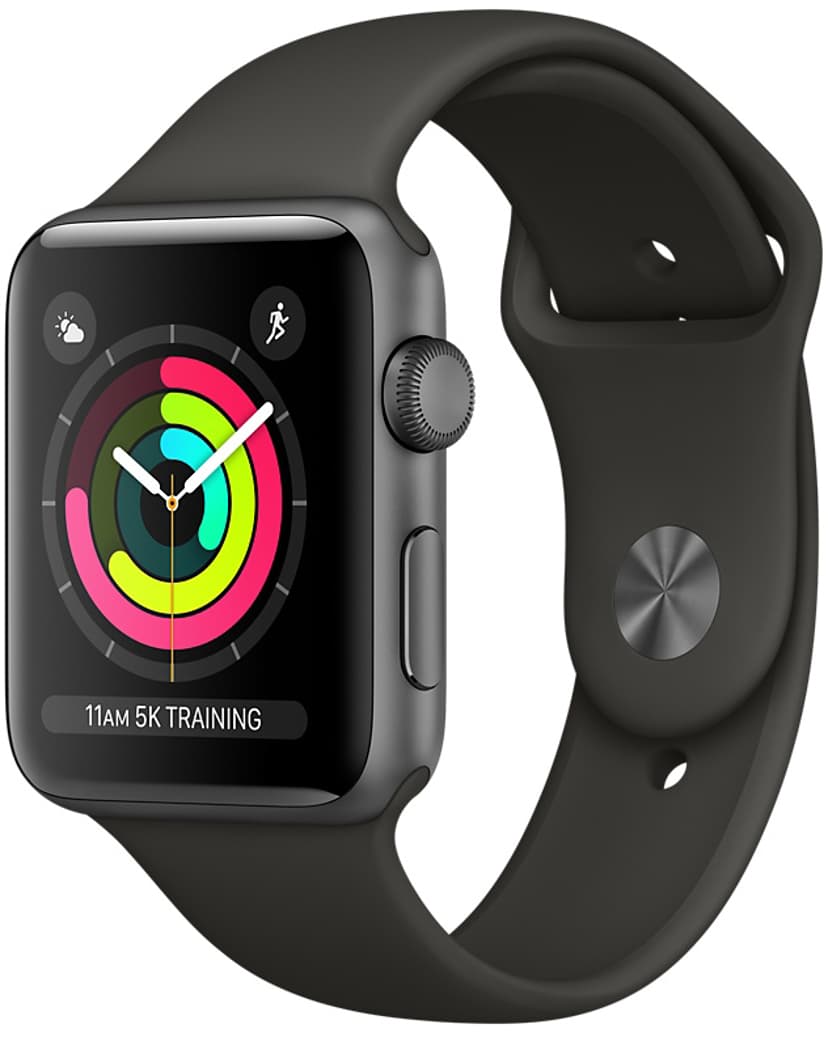 Apple Watch Series 3 GPS, 38mm Space Grey Aluminium Case with Black Sport Band
