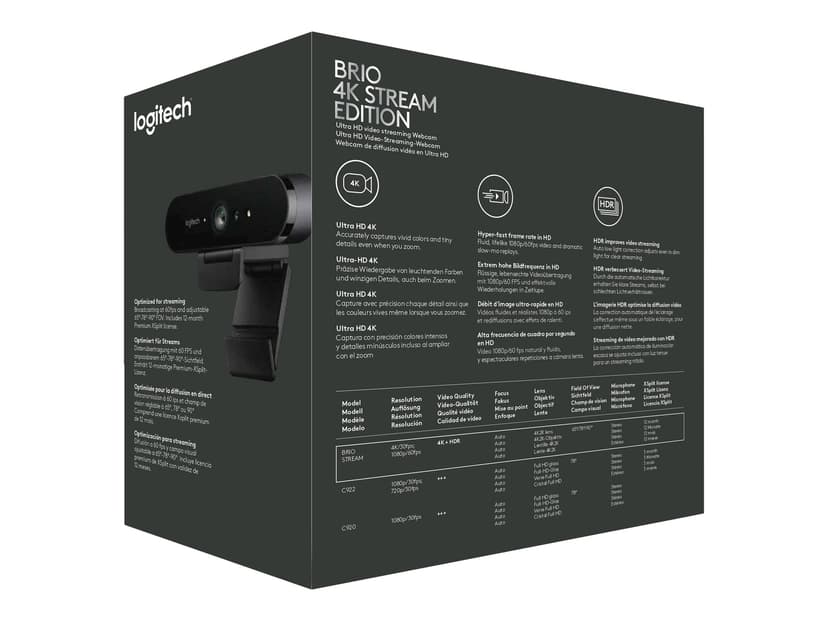 Logitech BRIO STREAM Webkamera Svart