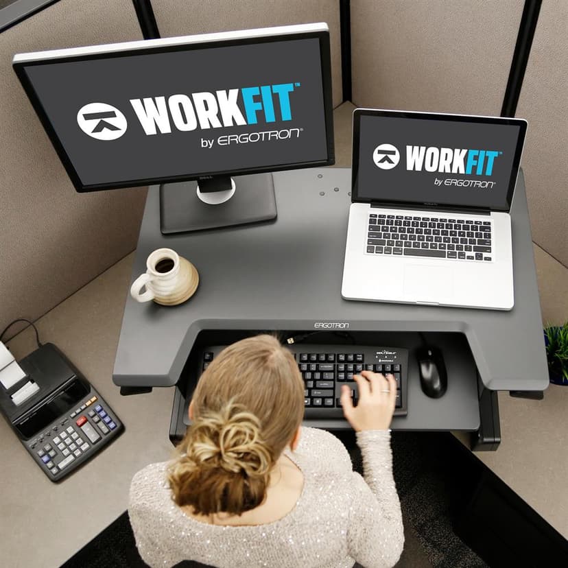 Ergotron Workfit-T Sit-Stand Bord Workstation Svart