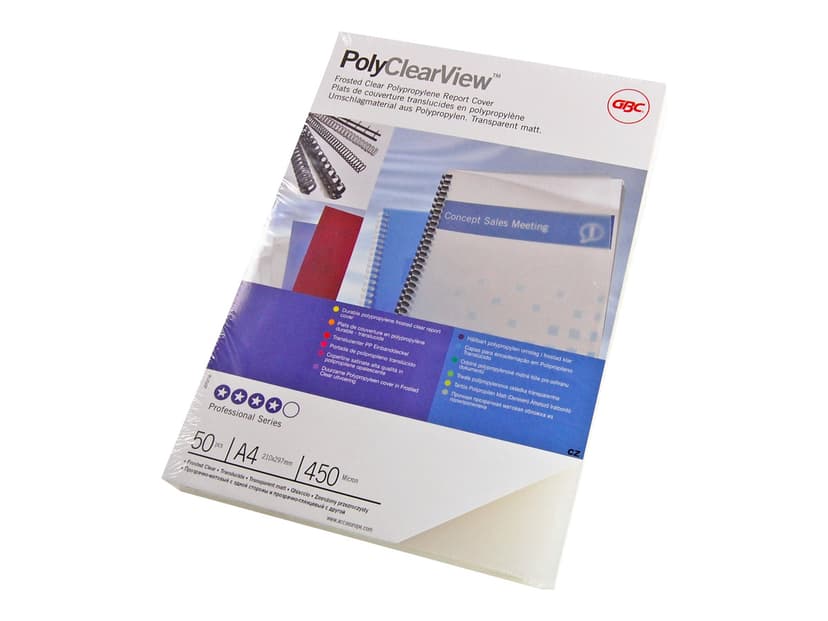 GBC Inbindningsomslag PolyClear Frostat A4 300mic 100st
