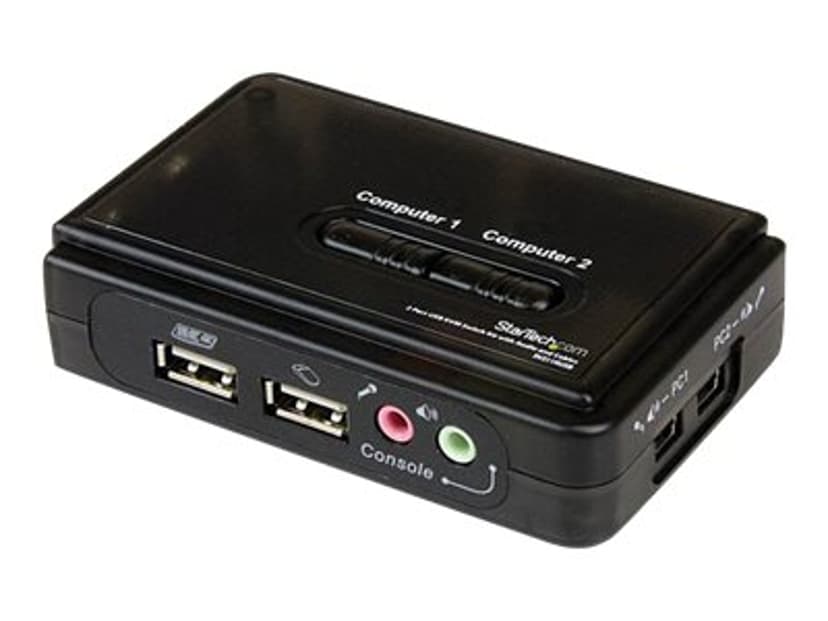 Startech 2-poort USB KVM-switch Zwart met Audio en Bekabeling