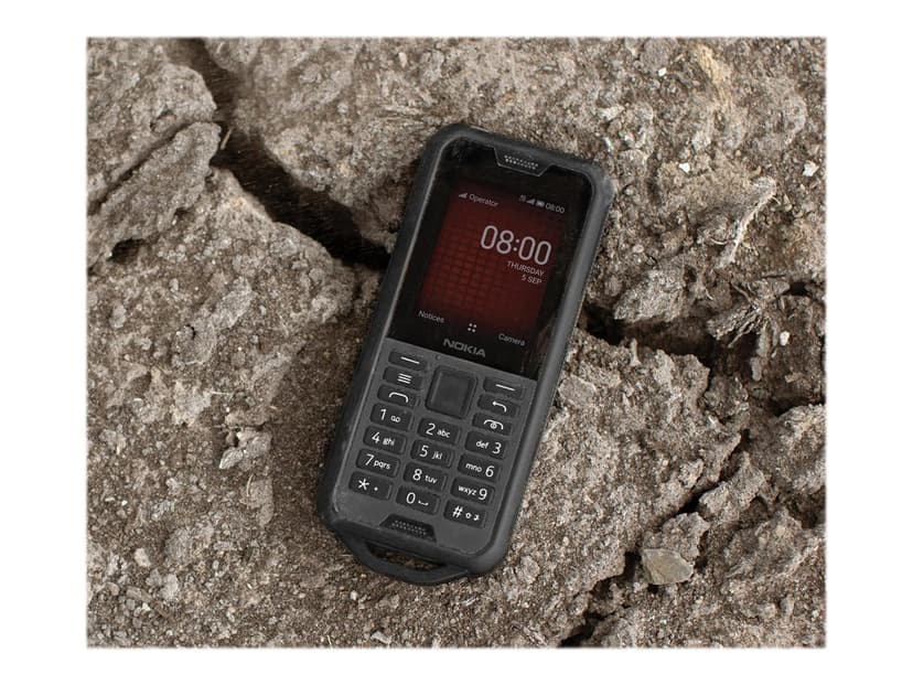 Nokia 800 Tough Dobbelt-SIM (SIM1 og SIM2/MicroSD-spor) Svart
