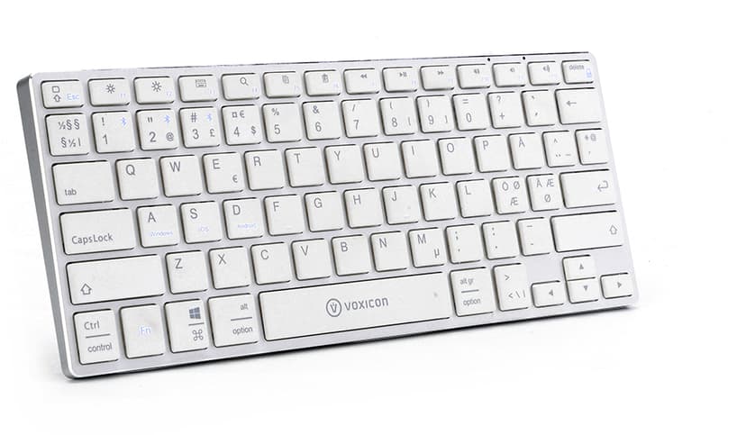 Voxicon BT Keyboard 400 White Trådløs Hvid, Sølv Tastatur