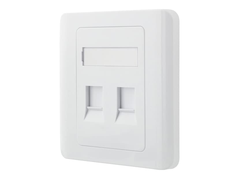 Deltaco VR-227 Keystone Wall Outlet 2-Port White