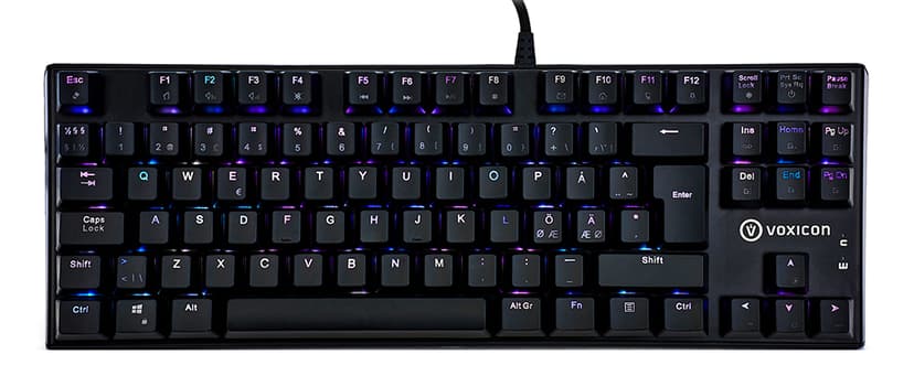 Voxicon Gaming Keyboard Gr8-10 RGB Kablet Nordisk Tastatur Svart