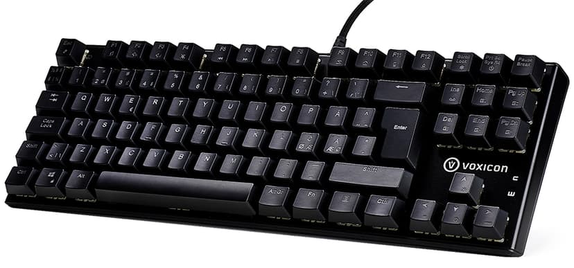 Voxicon Gaming Keyboard Gr8-10 RGB Langallinen, USB Pohjoismaat Musta Näppäimistö