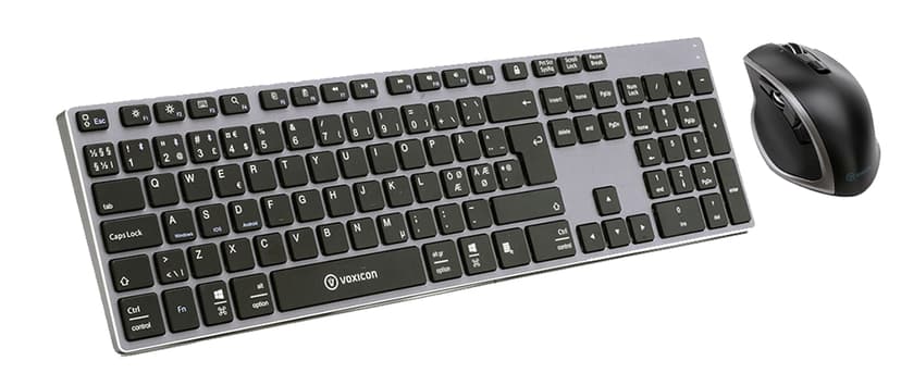 Voxicon BT 290 Plus + Pro Mouse DM-P30WL Nordisk Tastatur og mus-sæt